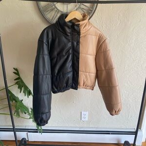 Wisteria Lane Half and Half Pleather Jacket